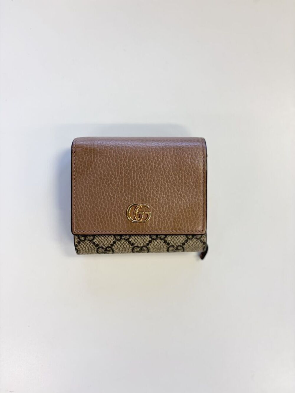 Gucci GG Marmont Leather GG Supreme Flap Card Case Wallet